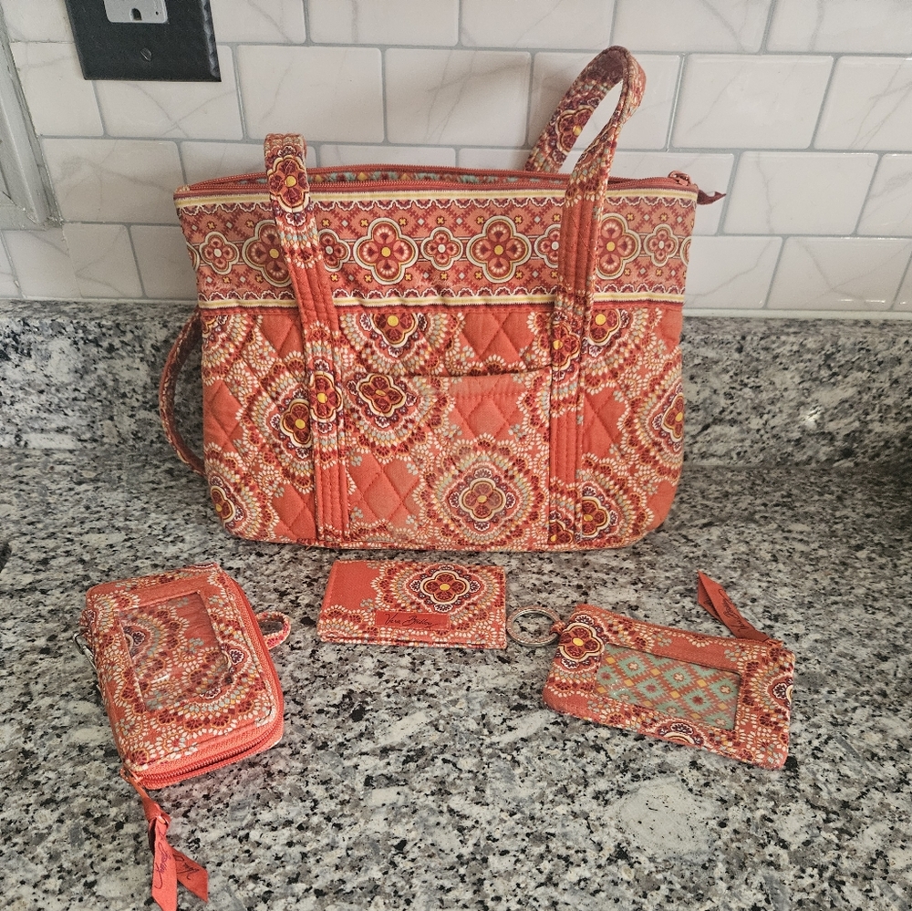 Vera Bradley Handbag / Purse/ Tote Bag Set. Paprika